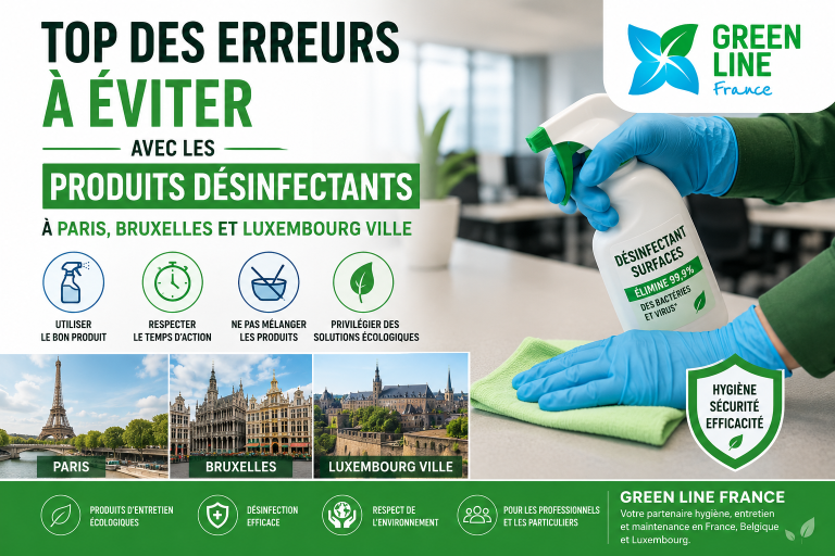 Top des erreurs à éviter avec les produits désinfectants à Paris, Bruxelles et Luxembourg Ville